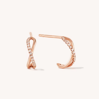 キュービックジルコニアクロスオーバーピアス【A179】