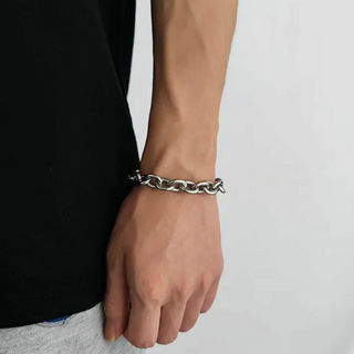 【MA004】12mm太いケーブルジュエリーカスタム金メッキステンレス鋼ファッション分厚い楕円形の厚いOリンクチェーンカフブレスレット