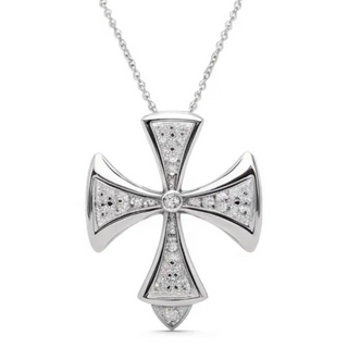 【MA031】ファッショナブルなジュエリークロスペンダントネックレス925シルバーデザイン