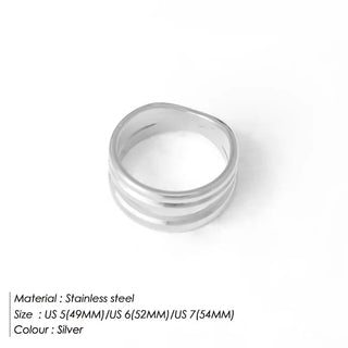 【IA1041】高品質 ミニマリスト ファインジュエリー リング ステンレススチール ダブルレイヤーリング 女性用リング 18Kゴールド
