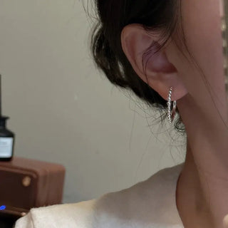 【IA2009】ファインジュエリー アレルギー対応 925 スターリングシルバー 23mm ビーズテクスチャ フープピアス 女性用