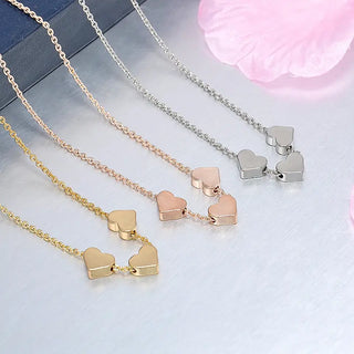 【IA1295】バレンタインデー ファッション ステンレススチール 小さな14Kゴールドメッキ DIY ダンディー パーソナライズド レディハートペンダントネックレス ジュエリー