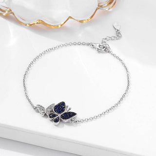 【IA4141】ファッションバタフライテニスブレスレット925スターリングシルバー高級ジュエリーバタフライチャームブレスレット