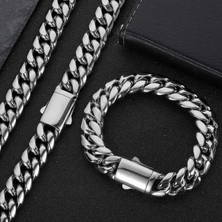 【IA3029】ヒップホップジュエリー  ステンレススチールブレスレット カスタム 10mm ゴールドメッキ キューバンリンクブレスレット