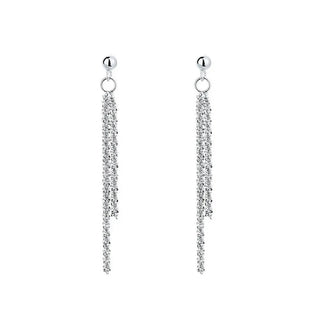 【IA1106】ファッションジュエリー ステンレス チタン スチール 14K ゴールドメッキ スレッダーピアス ロングチェーンスタッドピアス