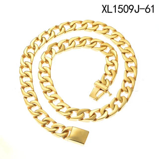 【IA2892】10k 14k 18k ピュアゴールド マイアミキューバンリンク ステンレススチール ヒップホップネックレス 18K ゴールドメッキネックレスチェーン ジュエリー