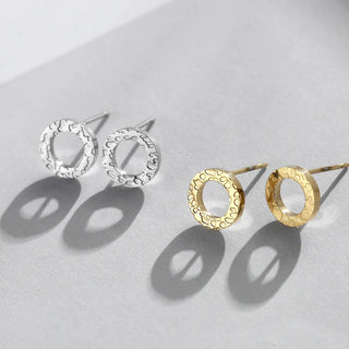 【IA1337】デインティ ステンレス スチール ジュエリー 幾何学的 シンプル サークル形 クール 女性用 ステートメント 小さな 14k プレート ゴールド スタッド ピアス