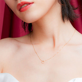 【IA4266】キュービックジルコニアゴールドメッキS925ファッションデザインサークル＆スターチャームネックレス