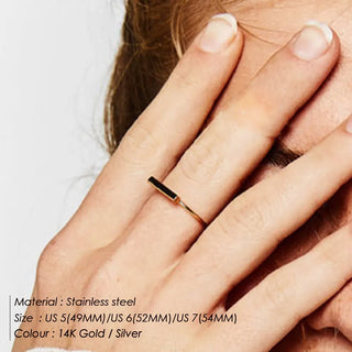 【IA1079】トレンディ ファッション 女性用 14K リアルゴールドメッキリング 316L サージカルステンレススチールリング
