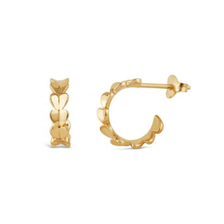 【IA4704】YINJU14K/18Kゴールドジュエリー925スターリングシルバーシンプルデザインソリッドシルバーハートフープピアス