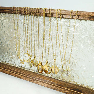 【IA1876】VSB1892 ヴィンテージ バタフライジルコンペンダントネックレス 18K ゴールドメッキ ステンレススチール 錆びないネックレス