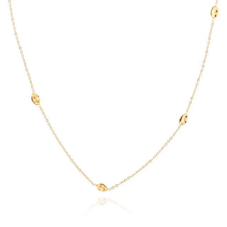 【IA1874】VSB1904 新コンケーブコンベックスサーキュラーネックレス 18K ゴールドメッキ ステンレススチール 錆びないネックレス