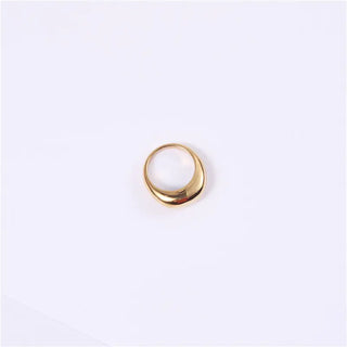 【IA1261】18Kゴールドリング ステンレススチールデザイン 女性用