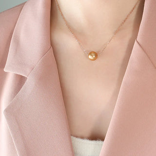 【IA0229】18Kゴールドメッキ クロスOリンクケーブルチェーンネックレス ステンレススチール浮きパールチョーカーネックレス