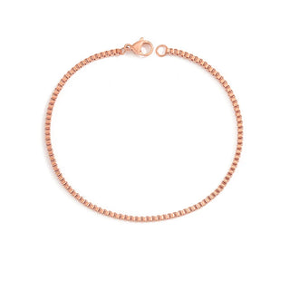 【IA1283】ブレスレット 男女兼用 2mm 高品質 14k ゴールドメッキ ダンディーステンレススチール シンプルボックスチェーンブレスレット ジュエリー