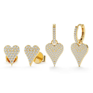 【IA1630】ミニマル 925 シルバージュエリー ファッションスタッドピアス  ハート ドロップ フープピアス 女の子用