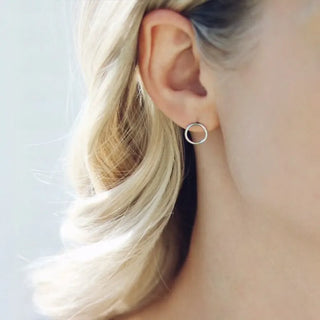 【IA1269】女性用 シンプルファッション ラウンドピアス ステンレススチール 14kゴールドメッキ ピアス