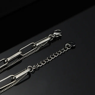 【IA2998】ヴィンテージ 8mm ダブルラウンド ステンレススチール ブレスレット スムーズなピンバックル オールマッチ チタニウムスチール アクセサリー