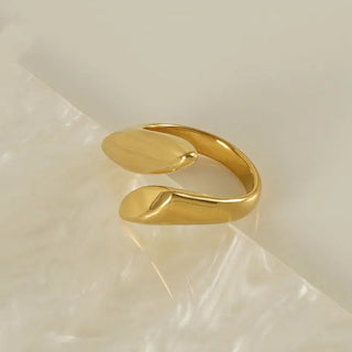 【IA2997】女性用  ゴールドジオメトリーステンレススチール リング ファッションジュエリー