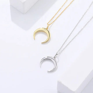 【IA0833】ファッションゴールドメッキジュエリーネックレス 925 スターリングシルバー ムーンペンダントチャームネックレス