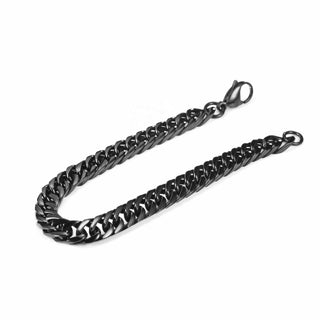 【IA3559】ファッションヒップホップジュエリースタイリッシュステンレススチールブラックチャンクーキューバンリンクチェインハンドブレスレット 男性用