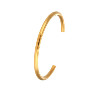 【IA1960】ファッションシンプルニッチライトラグジュアリーエレガントジュエリー ステンレススチール 18K メッキオープンブレスレット