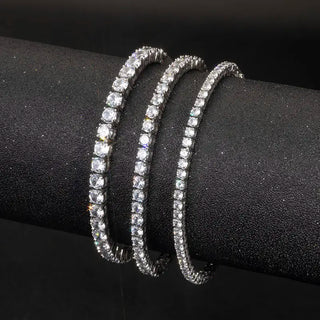 【IA3521】アイスドアウトCZステンレススチール3mm 4mm 5mmブリングキュービックジルコニアキャスティングテニスチェインブレスレット 男性・女性用