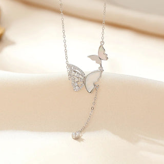 【IA4133】高品質ビジュースターリングシルバーバタフライネックレスガールズ用925シルバーバタフライペンダントネックレス