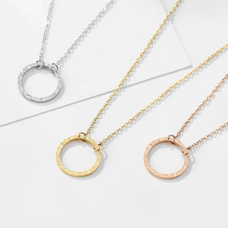 【IA1194】ハイポリッシュ 14K ゴールドメッキ サークルネックレス 女性用 ステンレススチール ジュエリーベンダー