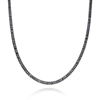 【IA3584】ヒップホップ ステンレススチール バゲット キュービックジルコニアCZ アイスアウトテニスチェーンネックレス