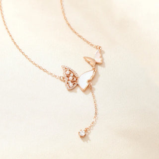 【IA4133】高品質ビジュースターリングシルバーバタフライネックレスガールズ用925シルバーバタフライペンダントネックレス