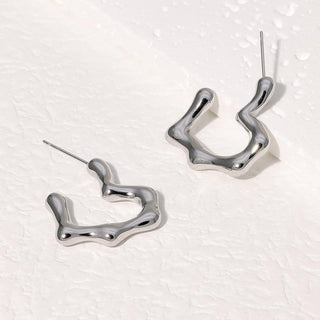 【IA4624】フレンチステンレススチール18Kゴールドプレート高品質ヒップホップパーソナライズドハートイヤリングファッションレディースギフトジュエリー