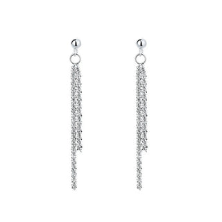 【IA1106】ファッションジュエリー ステンレス チタン スチール 14K ゴールドメッキ スレッダーピアス ロングチェーンスタッドピアス