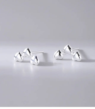【IA2079】3 ハートスタッドピアス ファッション 925 シルバー ラブスタイルピアス 母の日用