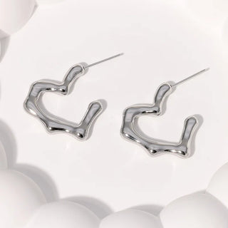 【IA4624】フレンチステンレススチール18Kゴールドプレート高品質ヒップホップパーソナライズドハートイヤリングファッションレディースギフトジュエリー