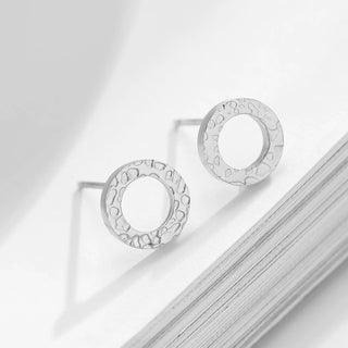 【IA1337】デインティ ステンレス スチール ジュエリー 幾何学的 シンプル サークル形 クール 女性用 ステートメント 小さな 14k プレート ゴールド スタッド ピアス