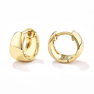 【IA1624】ファッションジュエリー 925 スターリングシルバー 18K ゴールド チャンキーハギードームフープピアス