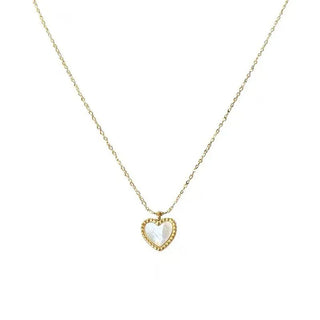 【IA1881】VSB1792 新ラブホワイトシェルペンダントネックレス 18K ゴールドメッキ ステンレススチール 錆びないネックレス
