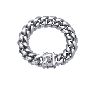 【IA3420】18mm 8.5インチ ステンレススチールキューバンリンクブレスレット 男性用ヒップホップチェーン パーティーギフト用