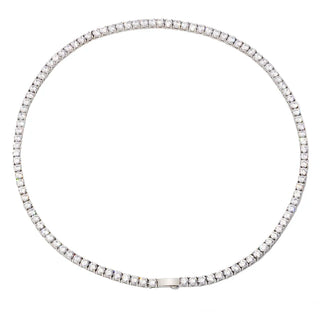 【IA3537】ヒップホップアイスドアウトキュービックジルコニアテニスチェーンネックレス 18Kゴールドメッキステンレススチールネックレス