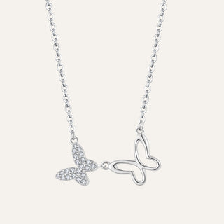 【IA4106】クラシック925シルバーバタフライジルコンレディースネックレスペンダントチャームジュエリーギフト