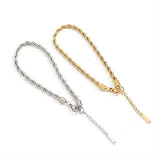 【IA1040】ジュエリー クラシック 女性用 ステンレススチール 14K ゴールドメッキ ボホビーチロープ アンクレットブレスレット 女性用