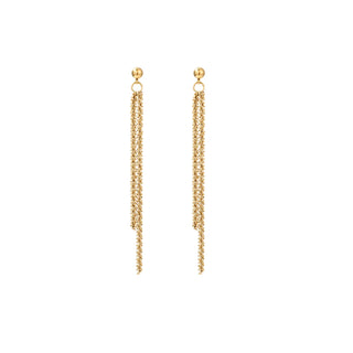 【IA1106】ファッションジュエリー ステンレス チタン スチール 14K ゴールドメッキ スレッダーピアス ロングチェーンスタッドピアス