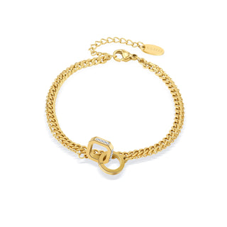 【IA1850】VSD606 ファッションジュエリー ダブルレイヤーブレスレット 18K ゴールドメッキ ステンレススチール 防水ブレスレット