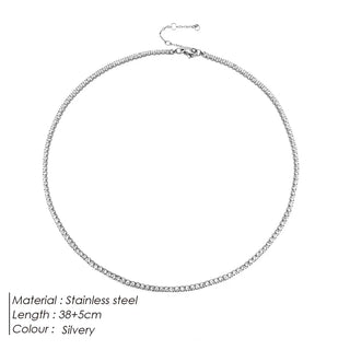 【IA1237】新 ステンレススチール ファッション ヒップホップジュエリー ジルコンネックレスチェーン 女性用