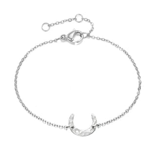 【IA1154】小さな女性用ステンレススチールゴールドムーンブレスレット ジュエリー シルバーの細いチェーンブレスレット メーカー