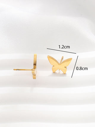 【IA4067】14Kゴールドメッキキュートバタフライスチールイヤリングステンレススチールバタフライイヤリングガールズギフト