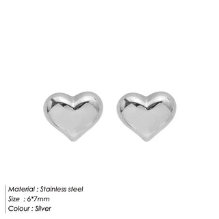 【IA1092】高品質 ゴールドピアス ジュエリー 防水 ステンレススチール ラブハート形スタッドピアス バレンタインデーギフト