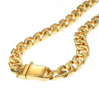 【IA2892】10k 14k 18k ピュアゴールド マイアミキューバンリンク ステンレススチール ヒップホップネックレス 18K ゴールドメッキネックレスチェーン ジュエリー