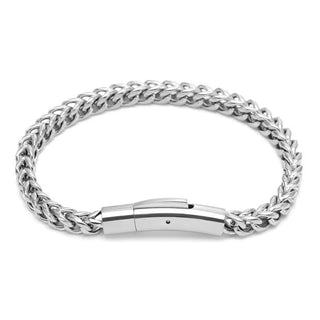 【IA2769】6mmフランコチェーンブレスレット、プレスボタン、ステンレススチールブレスレット、メンズリンクブレスレット、ヒップホップジュエリー